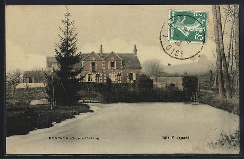 Cpa ponchon oise etang - cpa, /oise,