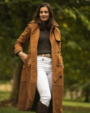 Nouveau manteau en cuir en daim tranchée pour femmes. Véritable manteau...