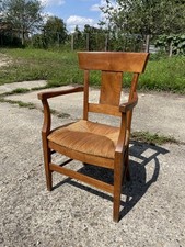 Fauteuil paillé du 19ème en bois fruitier