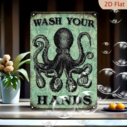 Octopus metal sign aluminum - octopus,