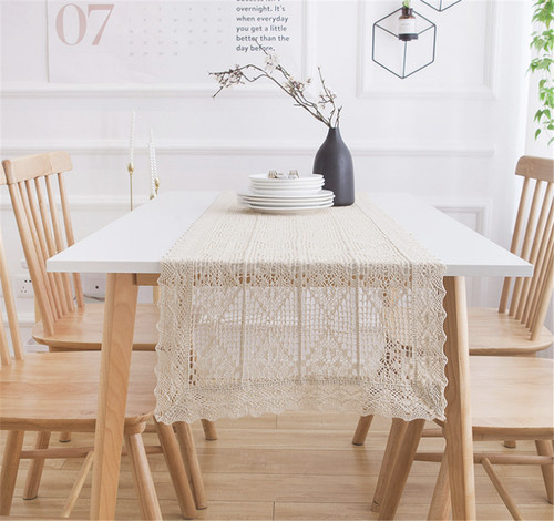 Boho crochet chemin table - de,