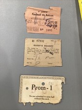 WW2 Era Soldiers Ticket Lot, Prom 1, Guests Receipt , Fauteuil De Balcon Bureau