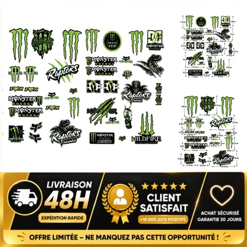 Autocollants moto monster - autocollants,