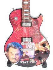 Guitare miniature memorial Johnny Hallyday avec ses dates