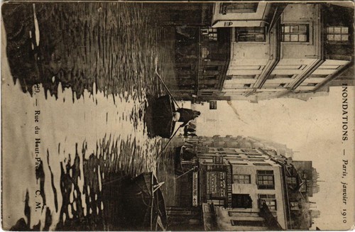 Cpa inondations paris 1910 rue - inondations,