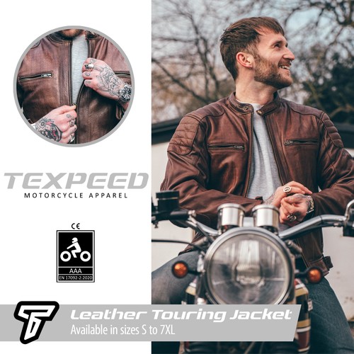 Veste cuir moto avec - en,