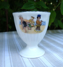 COQUETIER ANCIEN EN PORCELAINE SOUVENIR DE DIEPPE SCÈNE HUMORISTIQUE - ANNÉES 20