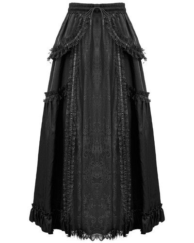 Jupe maxi noire gothique - jupe,