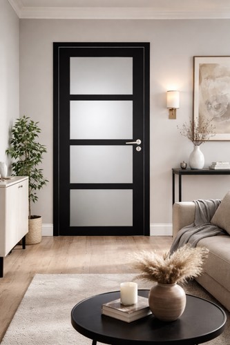 Bloc porte telia noir vitrée - porte,