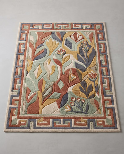 Tapis laine abstraite - tapis,