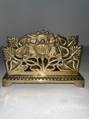 Vintage brass sunflower motif - brass,