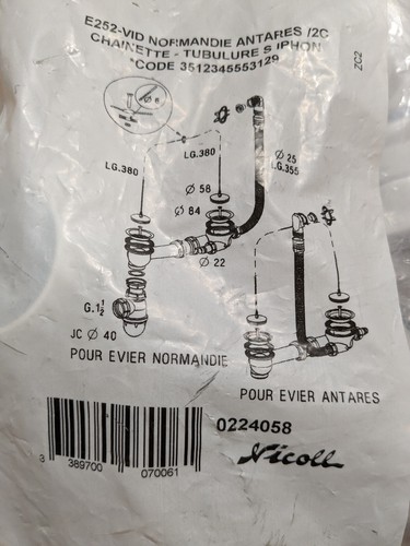 Nicoll kit vidage evier - nicoll,