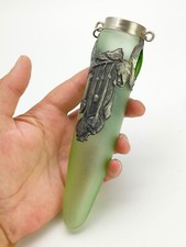 1900 Art Nouveau Era Caboch Pewter Mount Car Vase