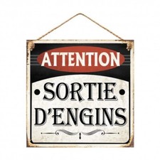Plaque Métallique Attention
