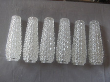 ++"534.23" 6 VINTAGE CLEAR GLASS TULIPS FOR HANGING CHANDELIER
