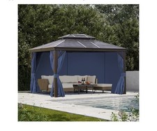 Happatio Gazebo Curtain 10x12 Waterproof Blue Universal Replacement ZPWB-1012-L