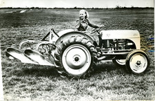 Ford Tractor That Allows a Woman to Plow Vintage Silver Print Print a