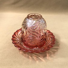 pink crystal tealight / night light signed BACCARAT model ROSACES candle