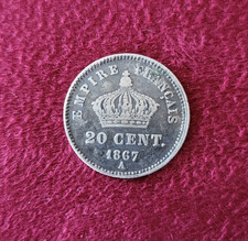 MONNAIE ARGENT - 20 CENTIMES NAPOLEON III 1867 A - 0,97 GR TB  MEDAILLES PIECES
