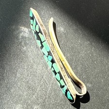 Ancienne pince a cravate En Argent Massif Art Déco Nouveau créateur mosaïque