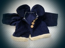 NAVY BLUE AND FAUX FUR VELVET DOLL / PALETOT JACKET 