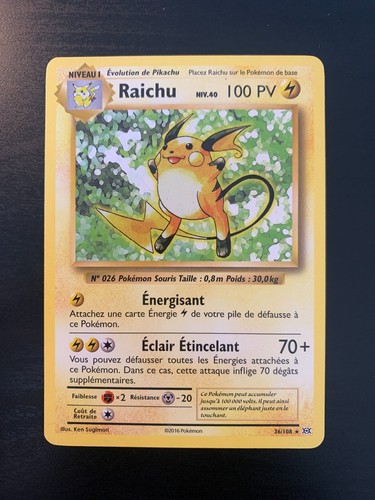 Carte pokémon raichu 36 108 - pokémon, :