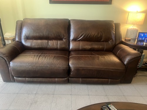 Brown leather power - power, reclining