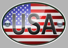 OVALE DRAPEAU USA FLAG 12cm