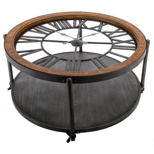 Table basse ronde métal - basse, en