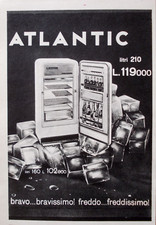 Advertising Werbung Italian Clipping 1959 FRIDGE REFRIGERATOR ATLANTIC.