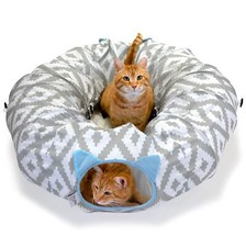 Grand lit Tunnel pour Chat lit pour Chat lit Pop-up Jouets pour Chat Blanc