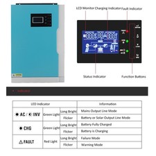 Blue White MPPT Solar Inverter 48VDC Input WiFi Pure Sine Wave Solar Charging