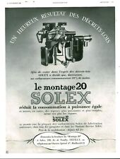 Vintage 1935 Solex Carburetors Magazine Issue Advertising