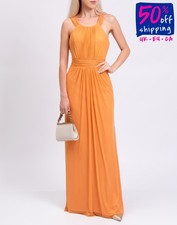 RRP€620 FABIANA FERRI Tulle Maxi Dress IT46 US10 UK14 XL Orange Lined