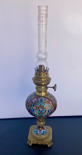 Lampe pétrole bronze - en, et
