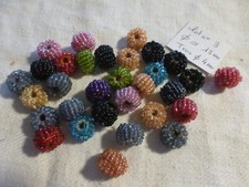 lot 3 / lot of 30 multicolored handcrafted seed glass beads