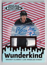 2022-23 Stature Wunderkind Auto Patch Autograph Red #W-49 Brandt Clarke 3/5