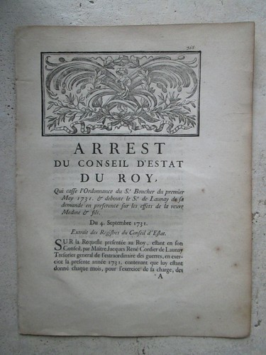 Arrêt 1731 lettres - 1731, de