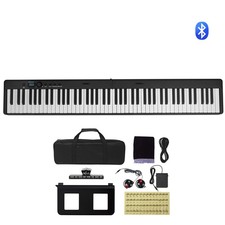VEVOR Clavier Piano Pliable Numérique 88 Touches Portable Bluetooth MIDI Noir