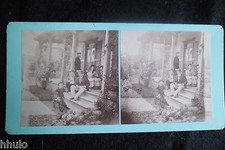 STB867 Infanta Group Family Velo Tricycle Original Stereoview Photo STEREO