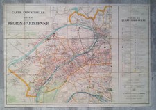 Ancienne carte industrielle REGION PARISIENNE 1930 Planche 1 Nord Ouest