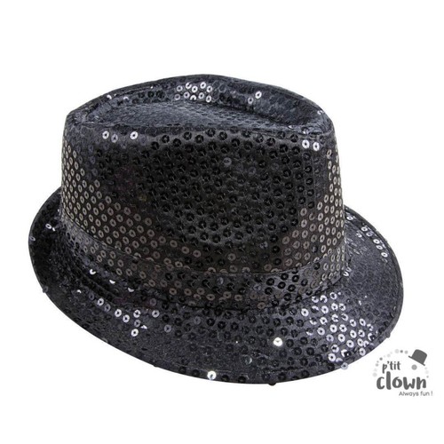 Chapeau paillettes noir - à,