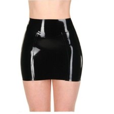 Latex Skirt Bassic Fitted Classic Short Dress back zip Customized 0.4mm