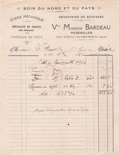 86 MAZEROLLES, scierie BARDEAU VVE 1923 bois, caisses