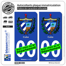 2 Stickers autocollant plaque