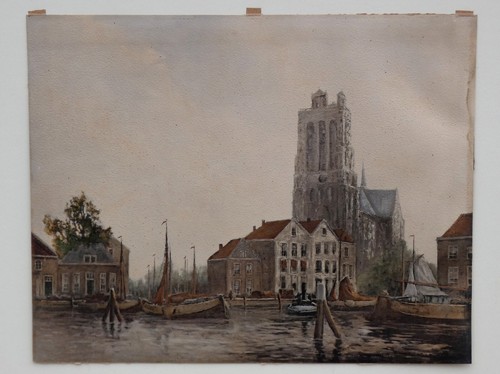Grande belle aquarelle - &,