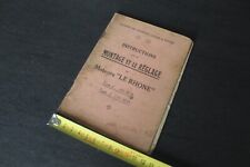 (132B) Instructions montage réglage Moteurs LE RHONE Types C 80 HP et J 110 HP
