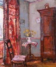 antique painting Suzanne miner interior still life woman painter artist