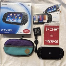 Sony PS Vita PCH-1100 Black 3G/Wi-Fi Model Console w/ Box &case