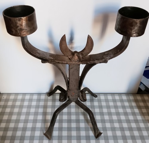 Bougeoir fer forgé artisanal - bougeoir,
